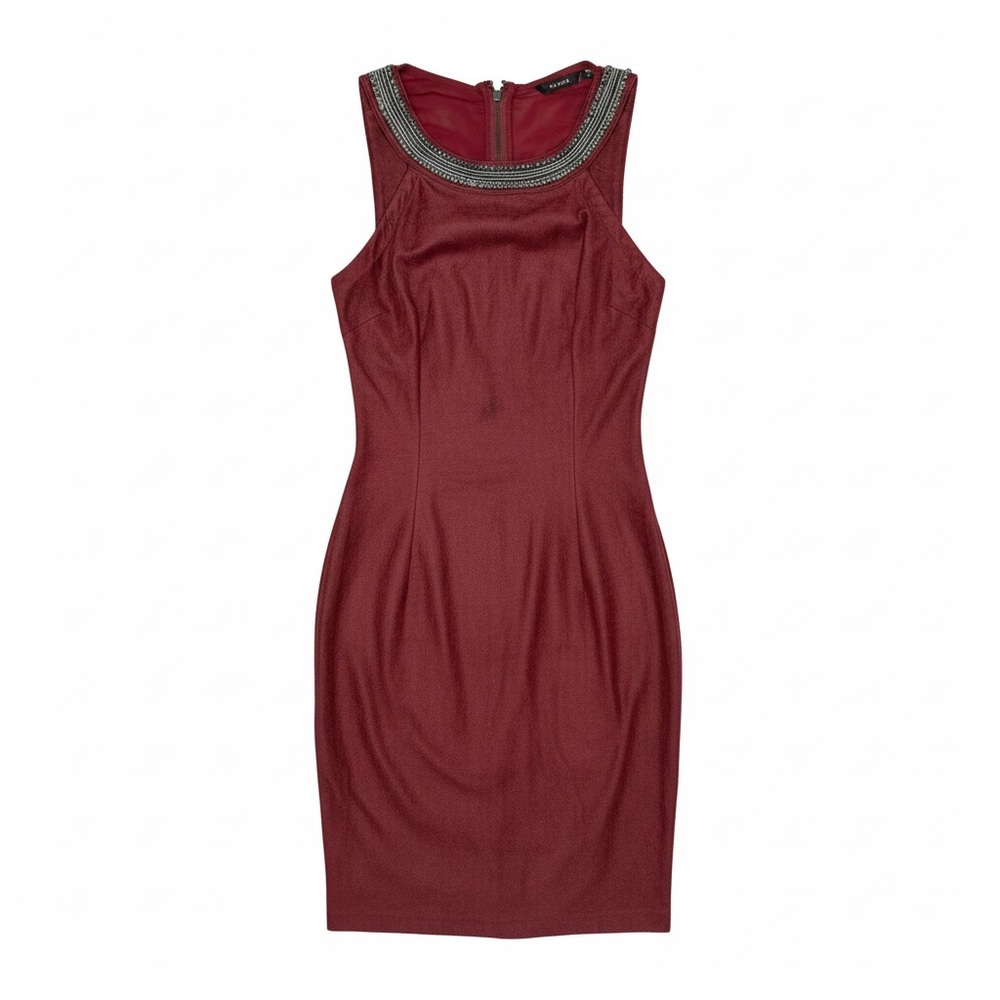 Guess Burgundy Embellished Mini Dress